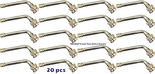 Octopus TR545D - Vástago de válvula de neumático de latón con abrazadera para camión y autobús con curva de 60 para ruedas de aluminio Alcoa de 22.5