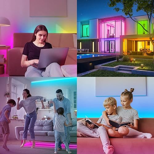 Miniatura 4 de BTF-LIGHTING -Tira LED WS2812B RGB 5050SMD, direccionable individual, 3.3 pies, 60 (2 x 30) píxelesm, PCB negro flexible, LED a todo color Dream