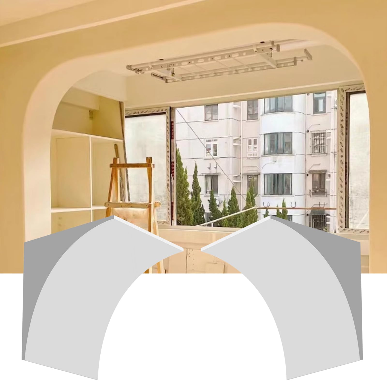 Arco para Puerta de Espuma Pintable Blanco Kit de 2 Piezas Semicirculares 25x 1