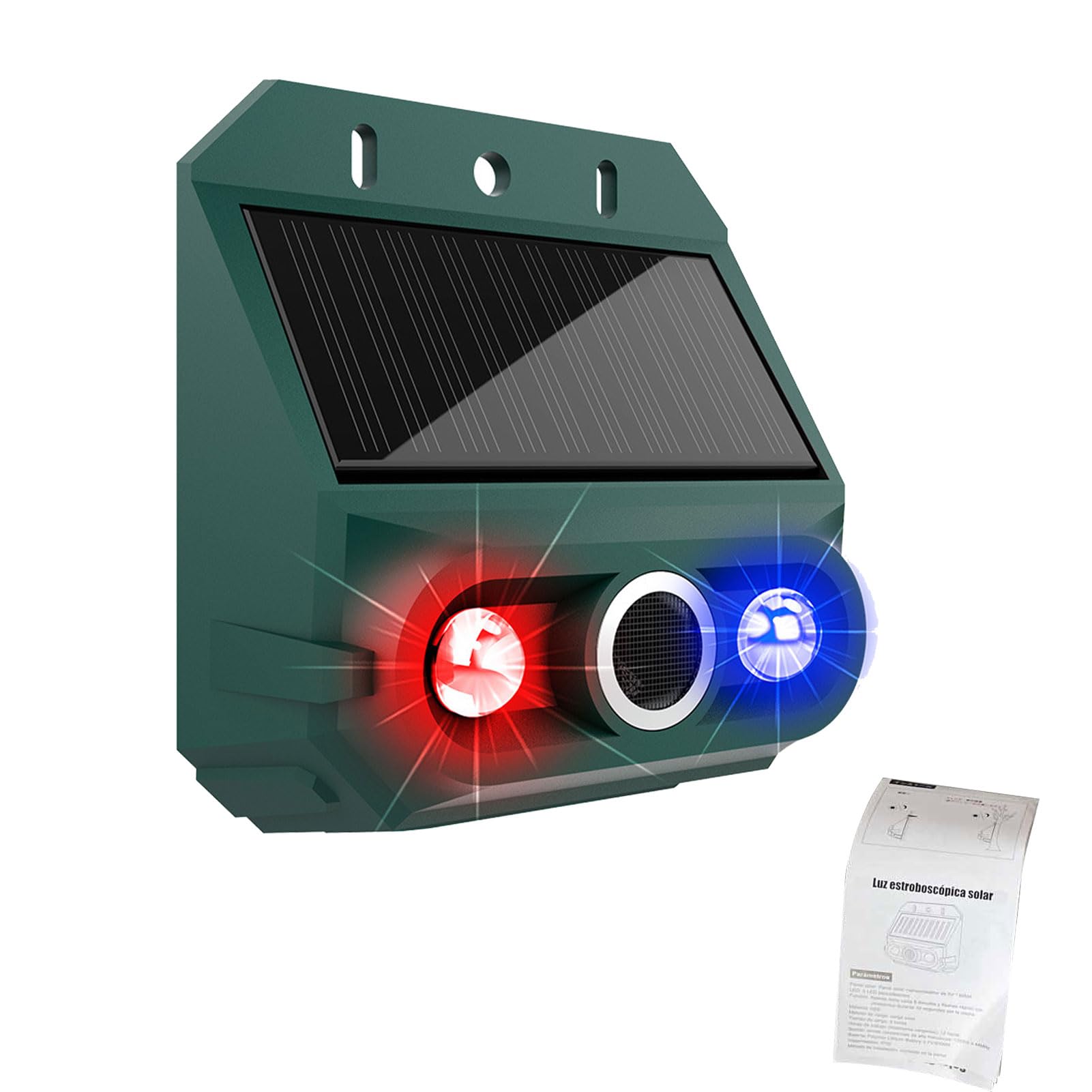 Jelquix Light Solar Motion Sensor Alarm With Design And 129Db Siren For Outdoor Security In Yard And Garden - 2 Units (1 Piece)