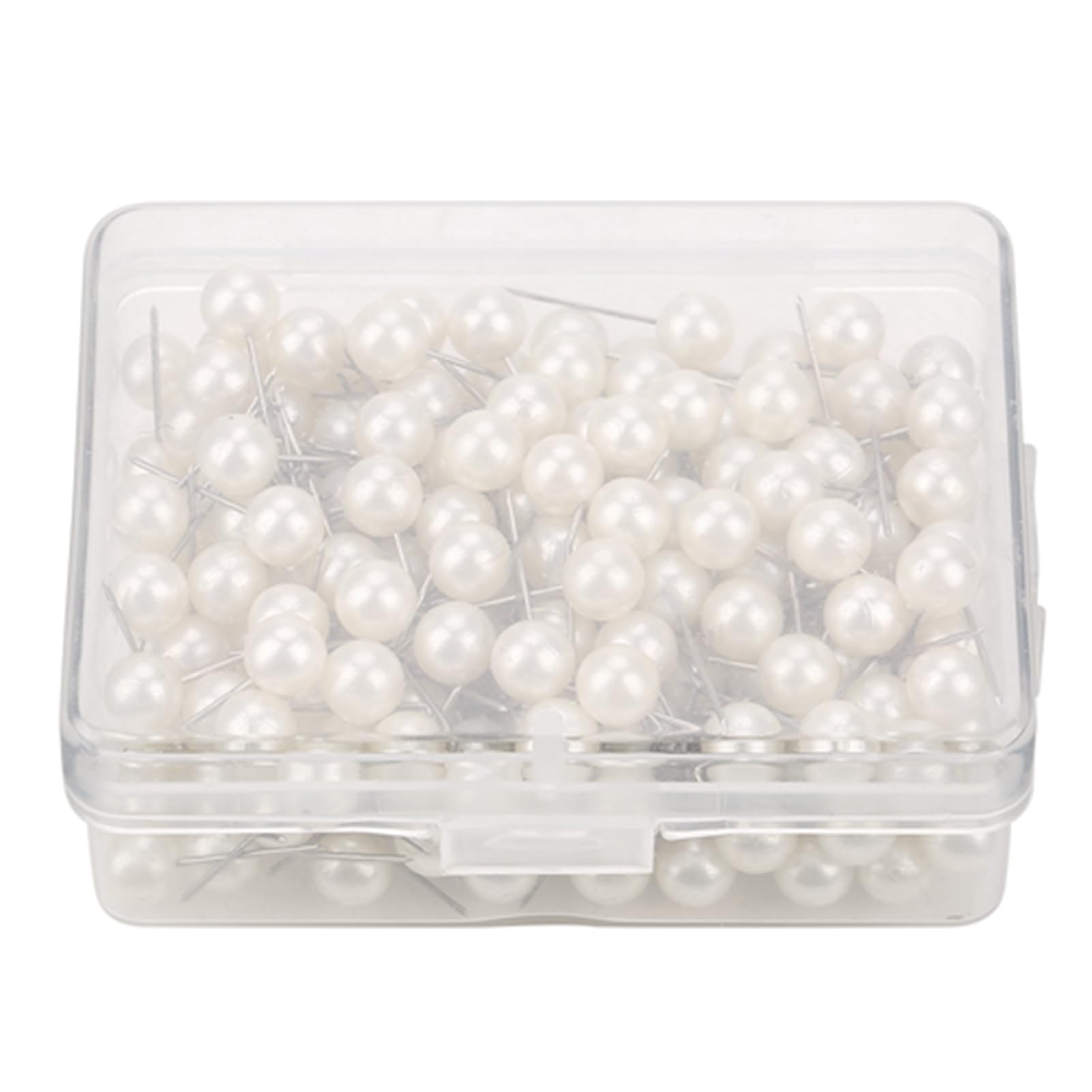 200pcs Round Ball Plastic Pushpin Thumbtack Pins in Rose Gold/White, Lightweight - Image 2