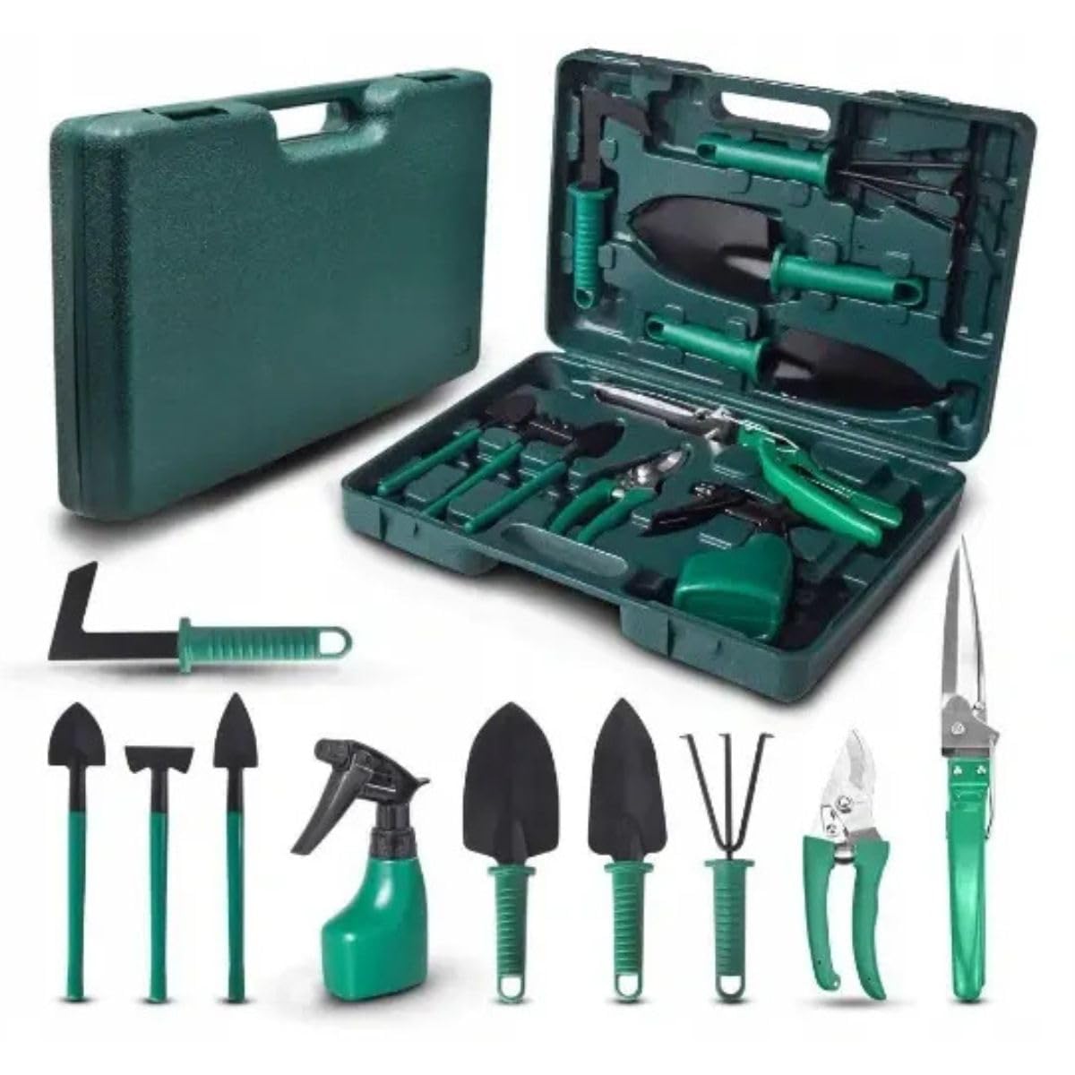 JERN 10 Pcs Durable Gardening Hand Tools Kit with Portable Box, Small Garden Planting Tools, Garden Essentials.-image-29