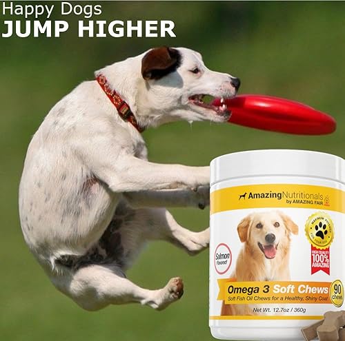 Miniatura 4 de Amazing Omega 3 para perros Aceite de pescado Omega 3 para perros, suplemento para aliviar la picazón en la piel para piel seca y puntos calientes