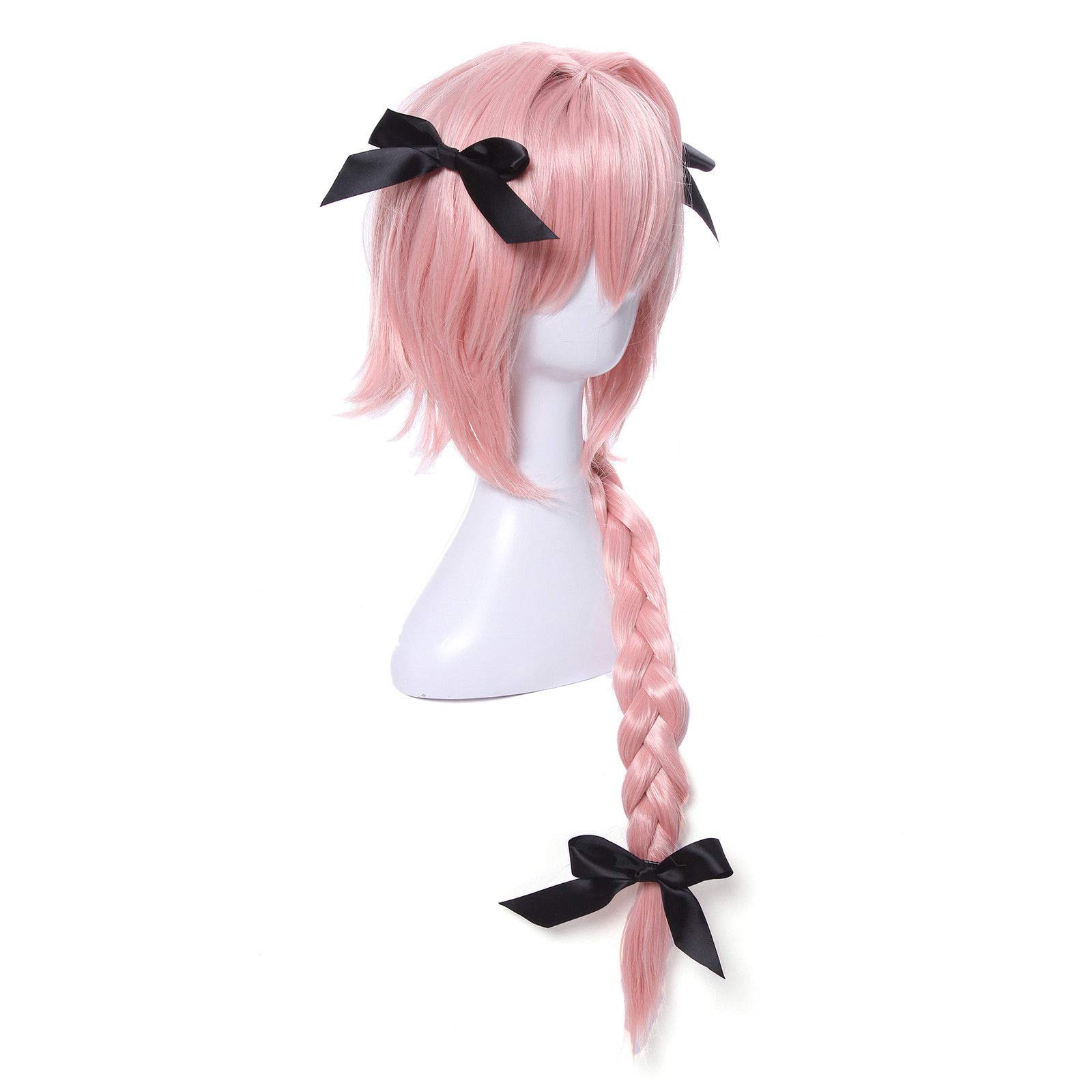 Amazon.com: NEWNESS Adult Pink Long Braided Ponytail with Bowknot Cosplay  Wig for Fate Apocryph Astolfo : Clothing, Shoes & Jewelry