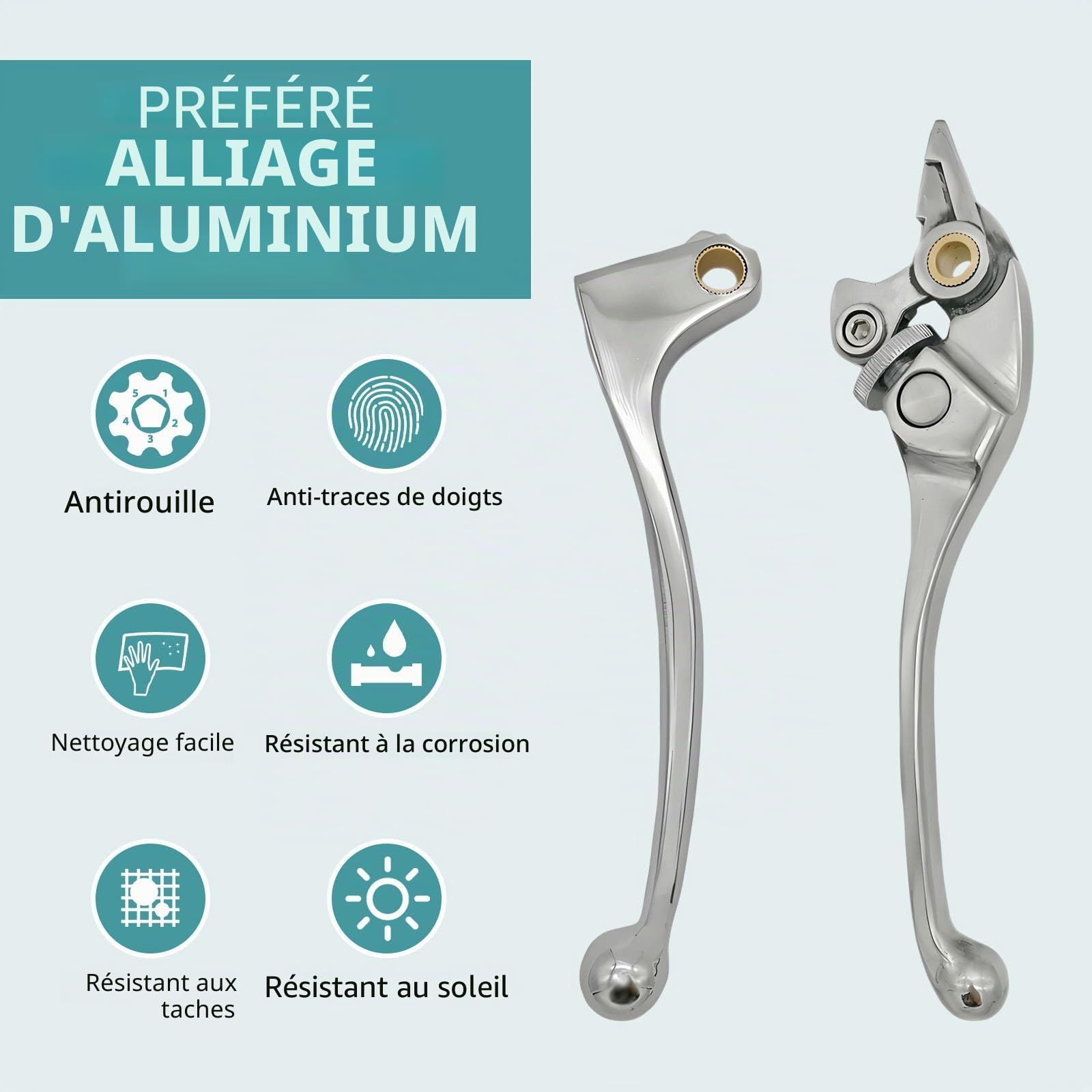 Leviers de Frein d'Embrayage Pour Compatible avec Honda CBR 600 F1/F2/F3/F4/F4i 1987-2007 CBR 900 RR 1993-1999 CB 900 919 Hornet 2002-2006 CB 600 Hornet 1998-2006 Polished Silver