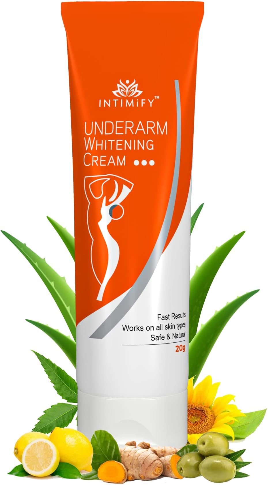 INTIMIFY Underarm Whitening Cream for Women, Armpit Whitening Cream Natural with Kojic Acid & Vitamin B3 20g