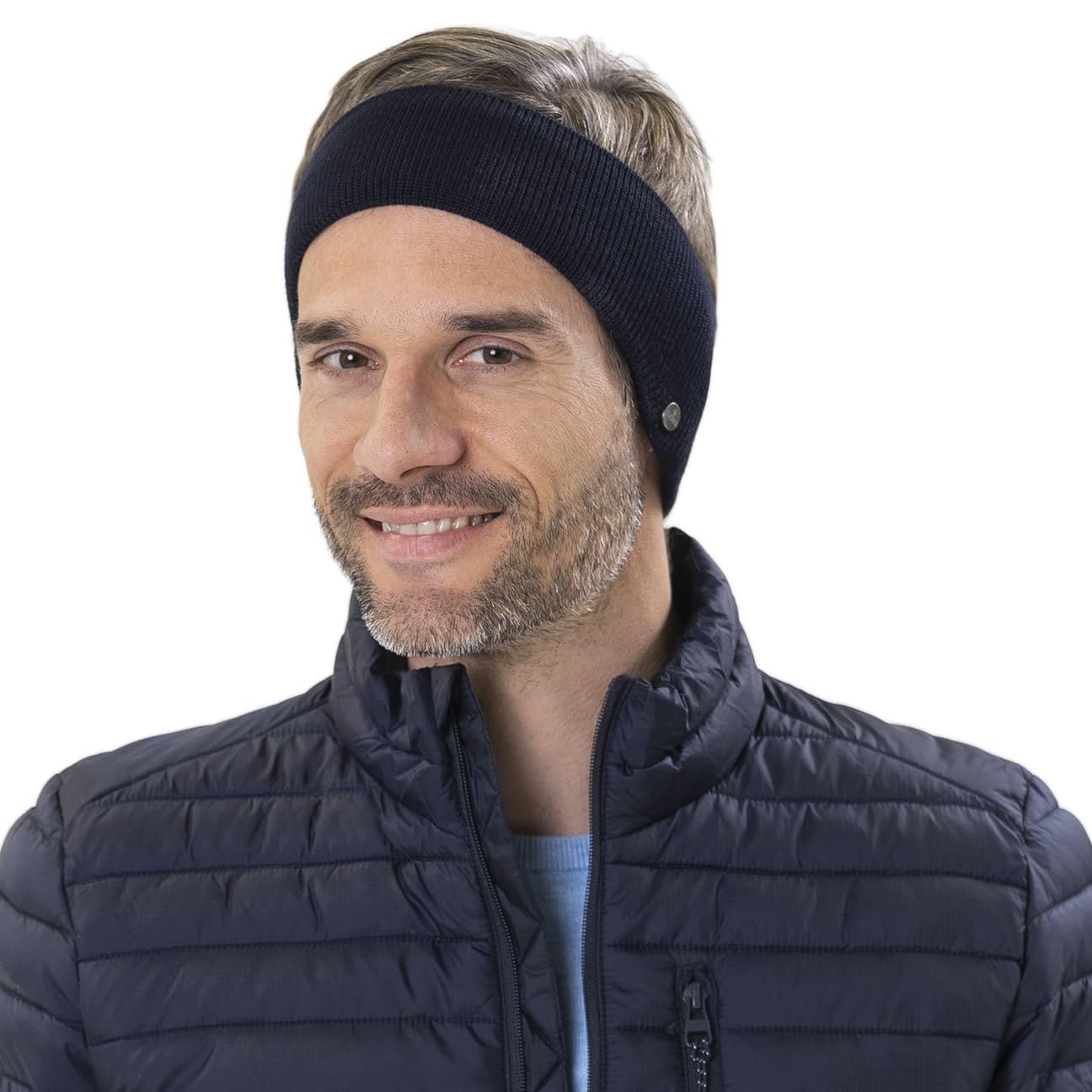 Lierys Cinta para la Cabeza Fine Merino Mujer/Hombre/Niños (Ancho 7,5-10 cm) - Fabricada en Alemania - Con lana merina - Orejeras forradas con algodón - Talla única (53-60 cm)