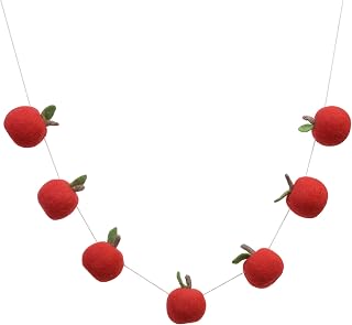 Glaciart One Back to School Apple Garland |18” Welcome Back to School First Day Classroom Decoration|Party Decoration & Supply|Apple Decorations for Classroom Teacher Gift