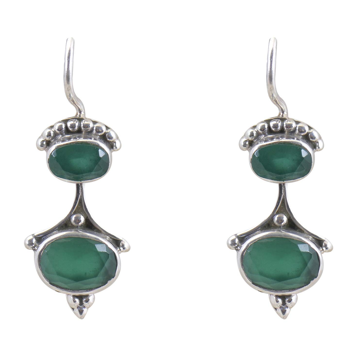 Silverwala 925-92.5 Sterling Silver Ruby,Pearl,emerald,turquoise,cubic zirconia Stone Fashion Dangle & Drop Earring for Women and Girls, (Green) (B07G7D847N) Amazon Price History, Amazon Price Tracker