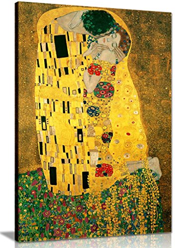 Gustav Klimt Kiss Canvas Wall Art Picture Print (30x20in)