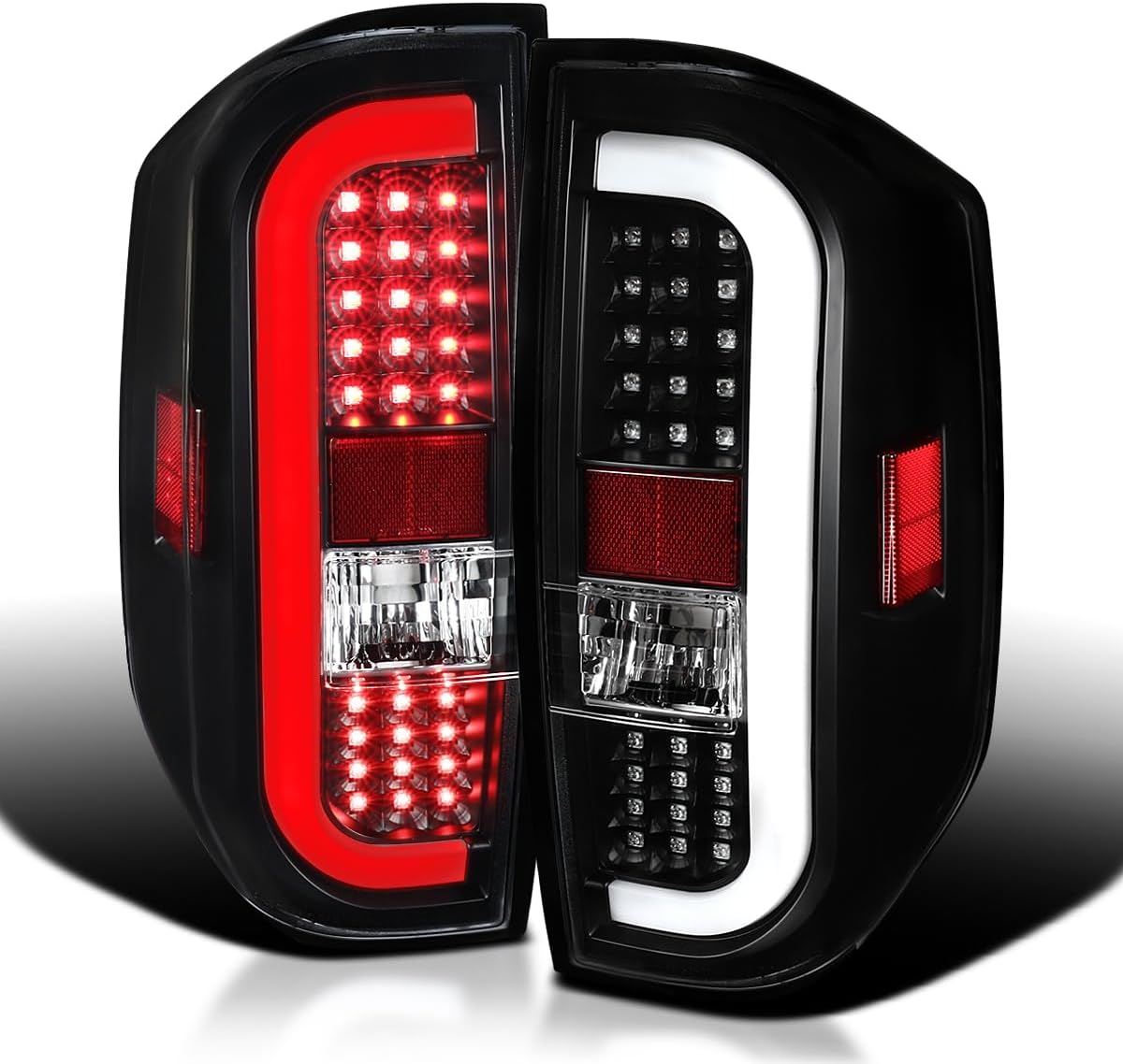 SPEC-D TUNING Black LED Sequential Tail Lights Compatible with 2014-2021 Toyota Tundra, Left + Right Pair Assembly