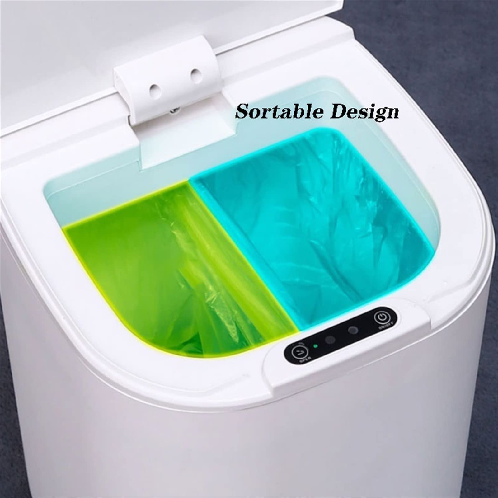 LUCBEI papeleras Papelera de inducción automática de Gran Capacidad de 16L, Papelera Inteligente Grande for el hogar, Cesta de Papel higiénico con Tapa Bote de Basura Cocina (Color : Blue)