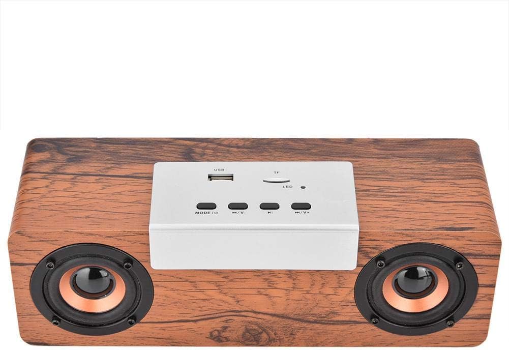 OUKAMultifunction Wireless Bluetooth Portable Stereo Outdoor Speaker, TWS Bluetooth Subwoofer Speaker with Stereo Sound Single Brazilian Oak Speaker USB Charge,