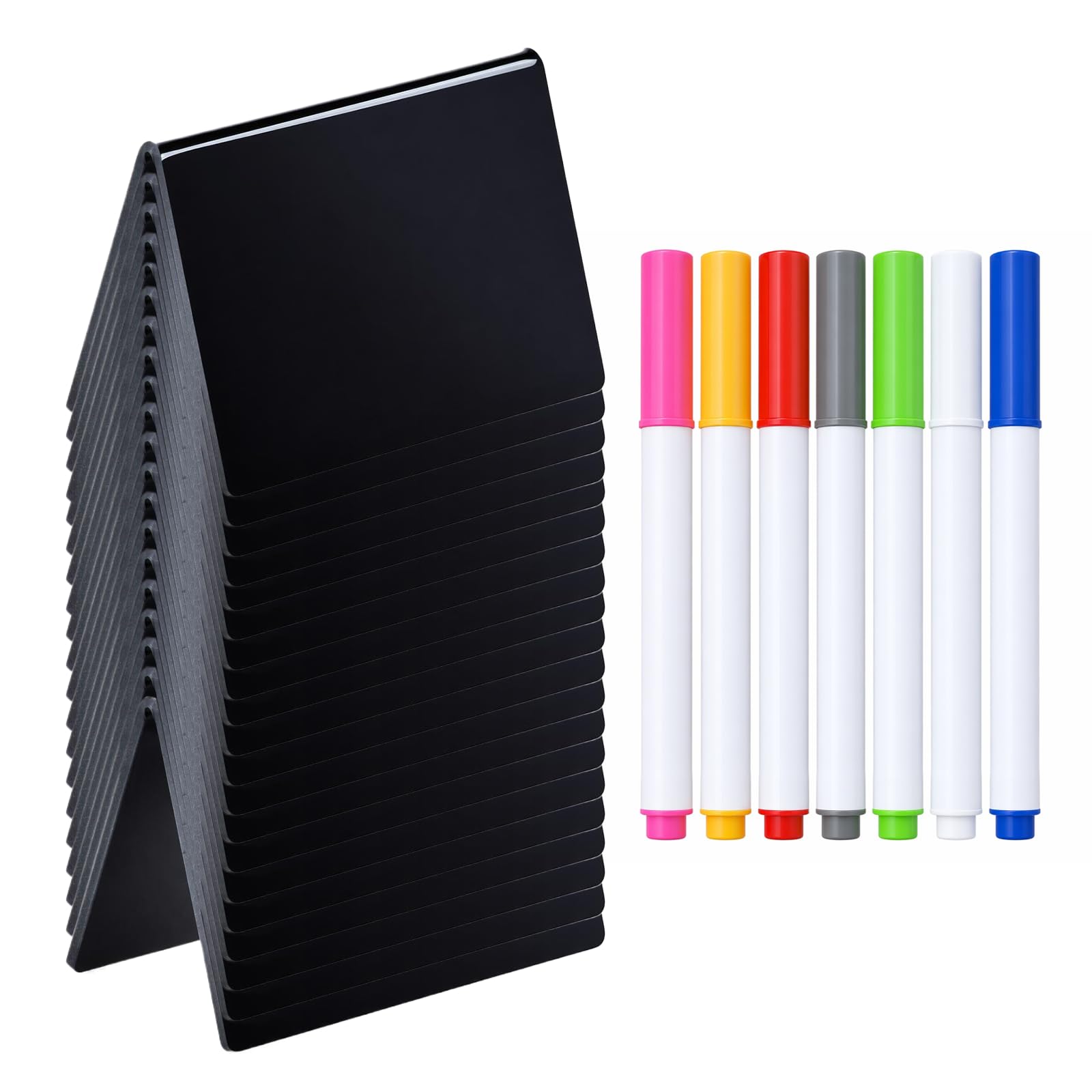 20 Pack Mini Reusable Chalkboard Signs with 7 Markers