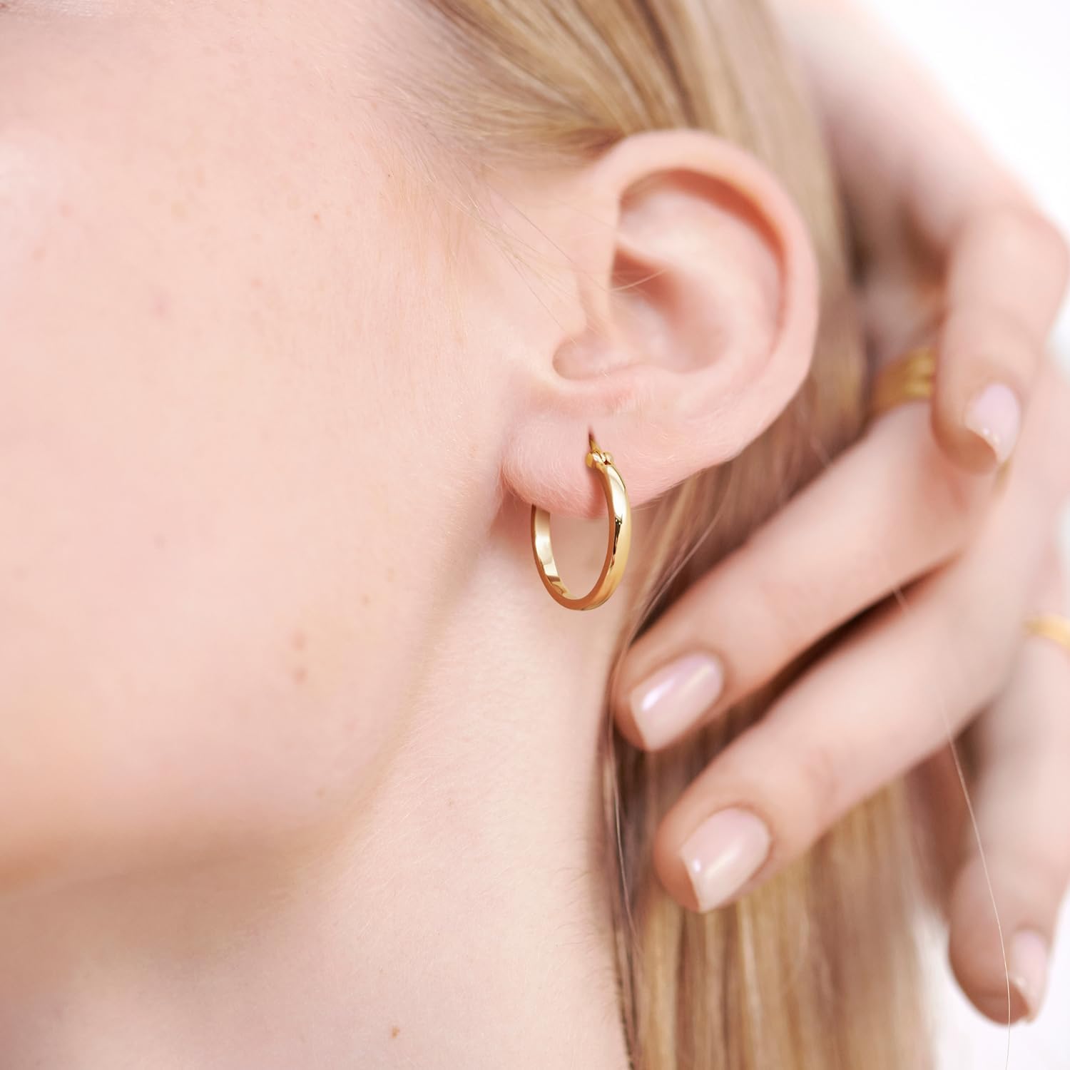 14K Gold Earrings for Women 14K Gold Hoop Earrings for Women Gold Hoops Earring for Womens Hoop Clean Rounded Silhouette Womens Hoops Earring 20/25/30/40 MM - Image 6