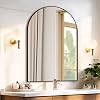 Mirrorons 36 x 24 Inch Black Large Arched Mirror for Bathroom Vanity Mirror, Arched Wall Mirror with Metal Frame, Decor Modern Dresser Mirror for Bedroom, Living Room, Entryway, Shatterproof