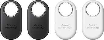 Samsung Galaxy SmartTag2 Bluetooth Tracker Compass View Close Search with up to 500 Days Runtime Waterproof Black/White (Pack of 4)