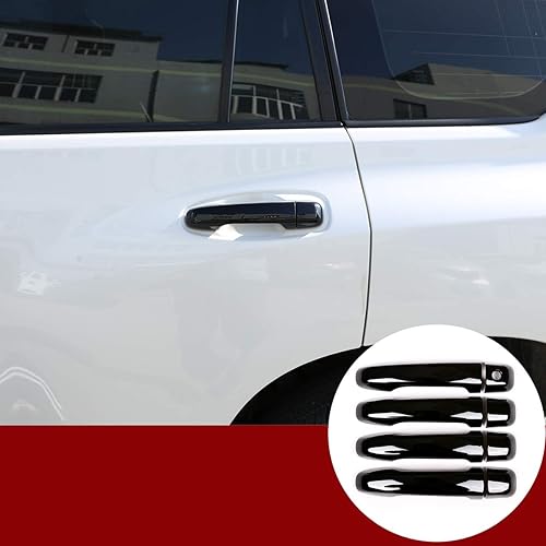 Miniatura 7 de Cubierta de manija de puerta cromada ABS 8 piezas para Toyota Land Cruiser Prado FJ150 150 2010-2019 (con 2 ojales inteligentes) (plateado)