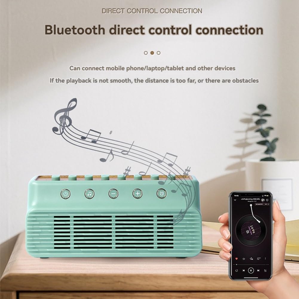 Altavoz Bluetooth con Sonido Natural y Ruido, Portátil, Inalámbrico, para Dormitorio y Hogar.