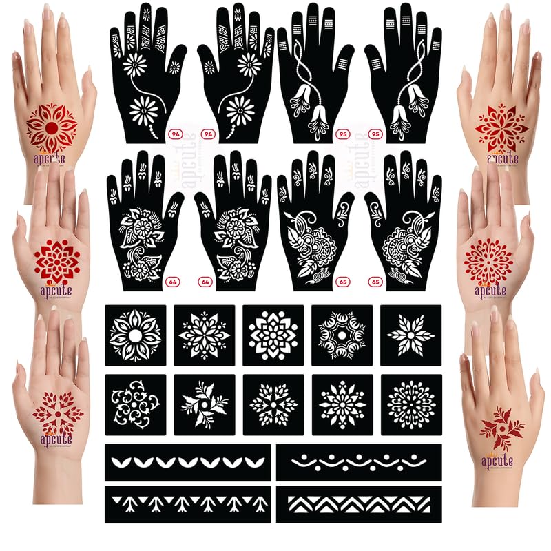 mehandi tattoo sticker for women Set of 22 pieces, mehandi stencils stickers tattoo for Women, Girls and Kids, Easy to Use in 4 Steps, 22p-S-319-picture-31