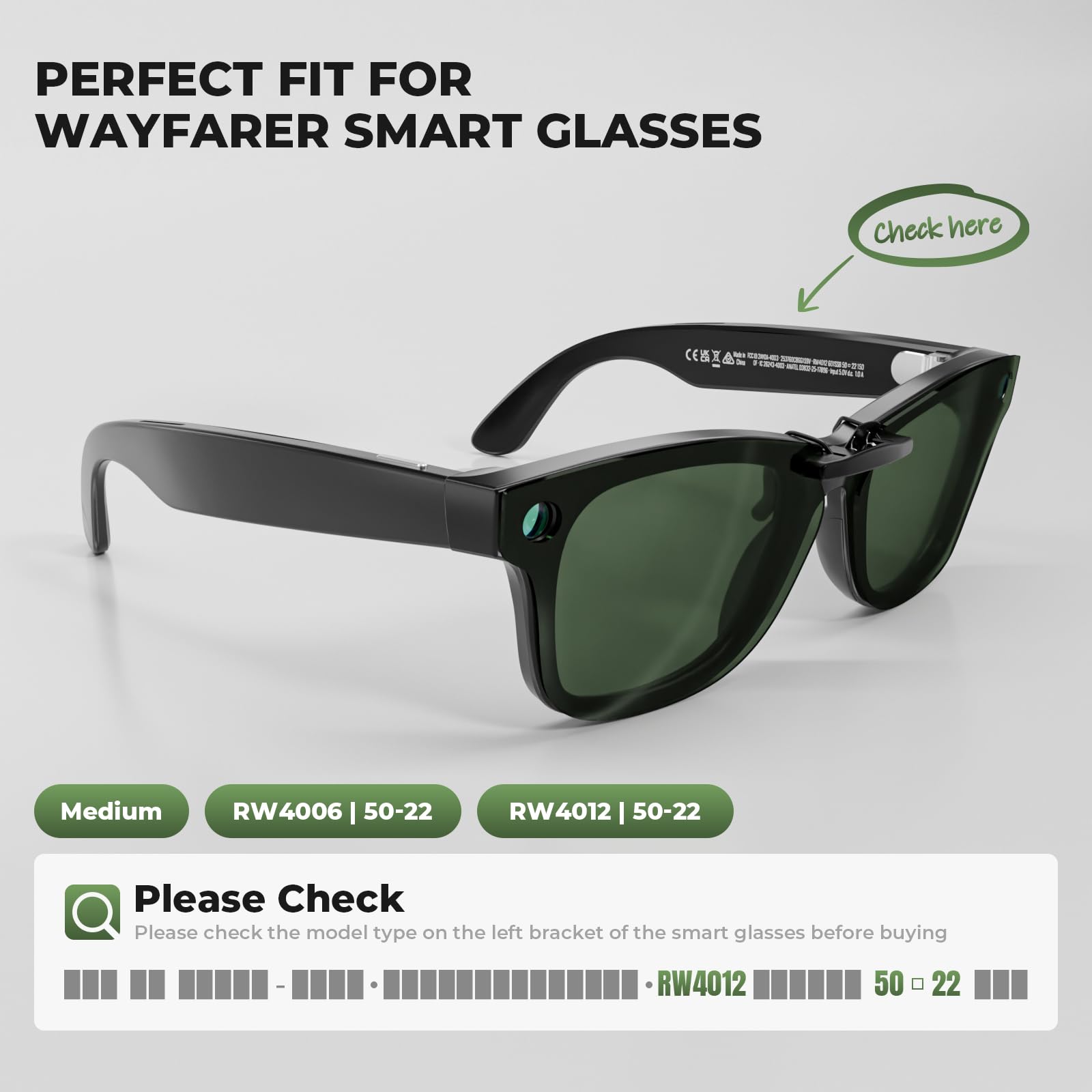 Confezione da 4 occhiali da sole polarizzati a clip per occhiali Ray-Ban Meta 2 Smart Glasses, protezione UV antiriflesso, nessun impatto sui sensori, 4 colori (nero/verde/blu/grigio sfumato