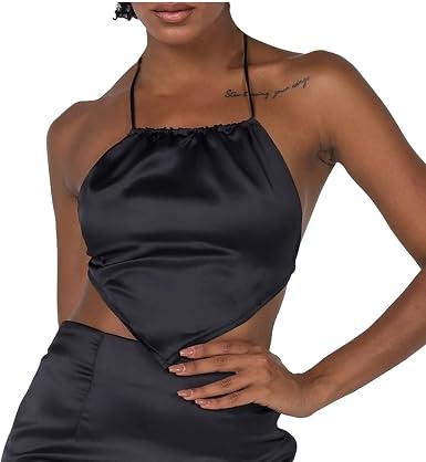 Amazon.com: Blusa de triángulo para mujer, sexy con cordones en la espalda  para mujer, sexy, elegante, elegante, tubérica, chaleco, negro, S : Ropa,  Zapatos y Joyería