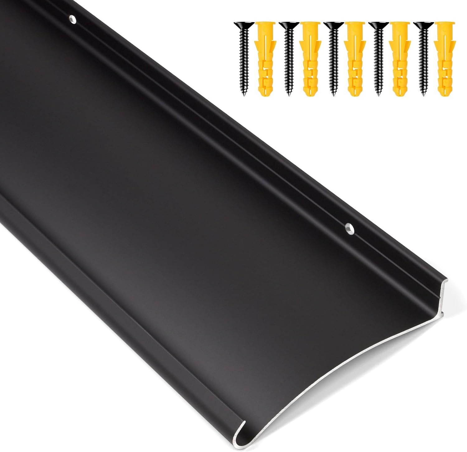 Heavy-Duty Aluminum Door Rain Drip Guard, 4? Extra-Wide and Thickened Window Door Rain Deflector, Size 40? Length, 4? Wide, 0.8?Height (Black) 1 40in-Black