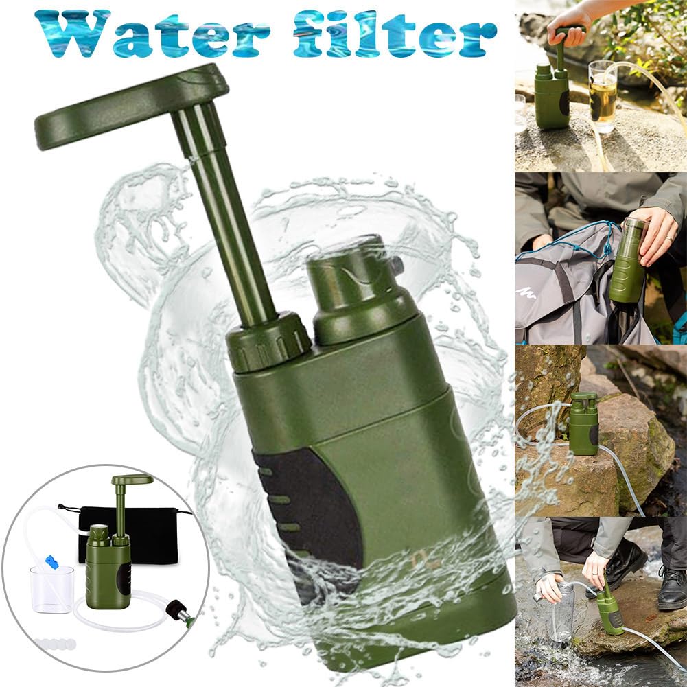 Filtro de Agua PortáTil para Exteriores Seguridad Purificador de Agua de Emergencia Herramientas de Supervivencia de Emergencia Mini Filtro de Agua para Acampar