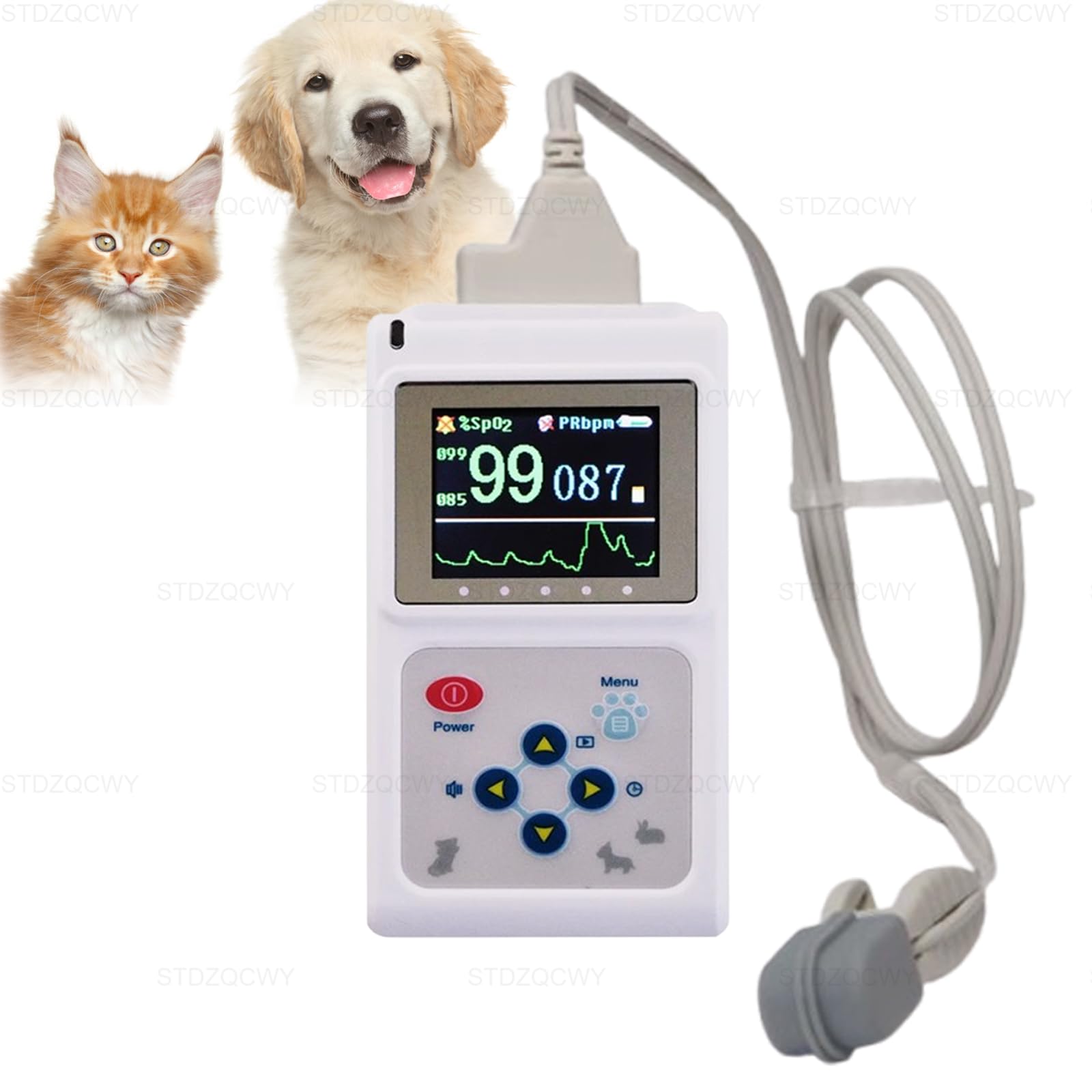Oxímetro De Pulso Veterinario, Monitor De Frecuencia Cardíaca SPO2 Veterinario, Sensor SPO2 Para Oído/lengua, Monitor De Signos Vitales Para Animales, Monitor De Presión Arterial Veterinario Para Uso