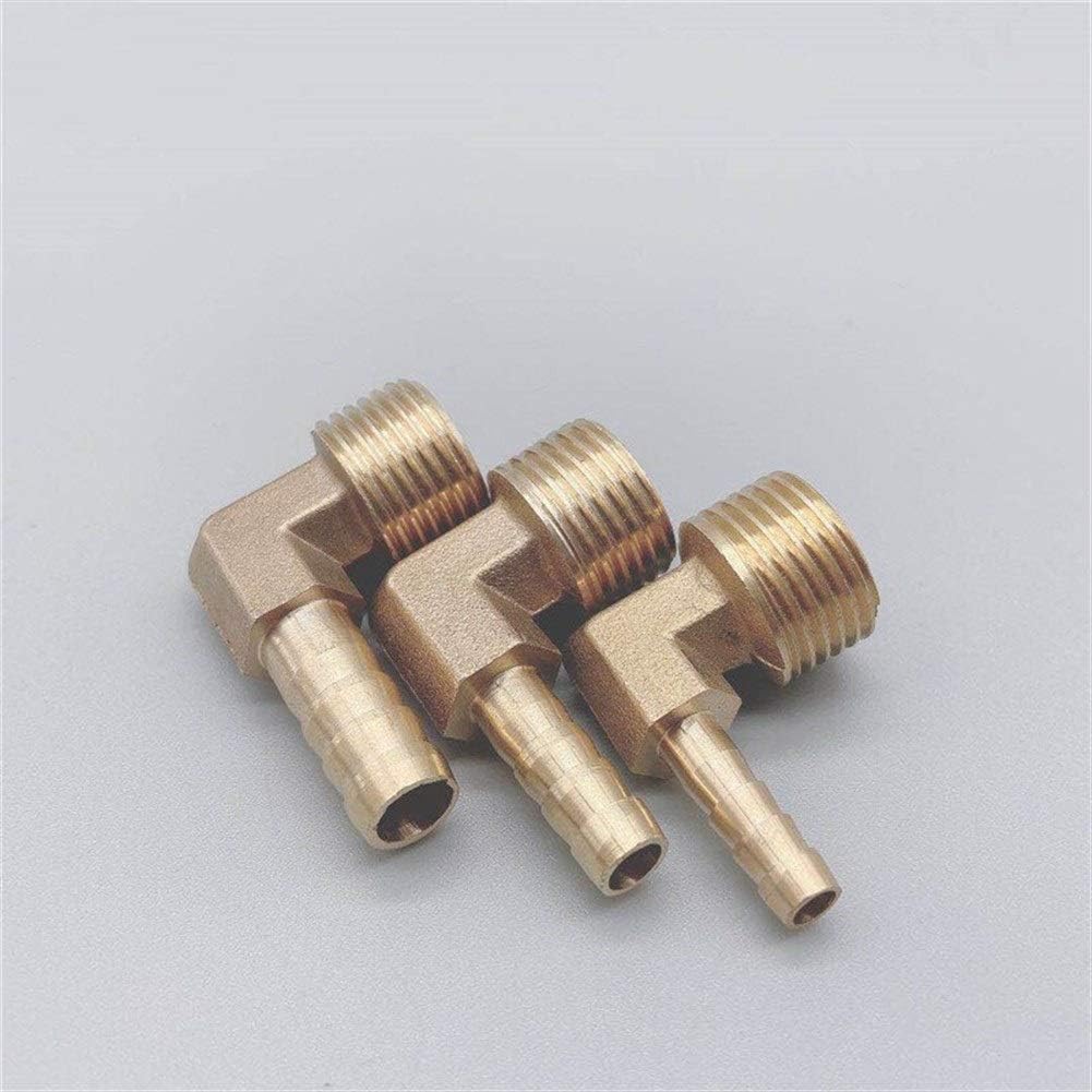 Pipe connector 10pcs Brass Hose Fitting Elbow 6mm 8mm 10mm 12mm 16mm To 1/4 1/8 1/2 3/8" BSP Male Thread Barbed Coupling Connector Joint (Size : 12mm, Thread Specification : 14) Plumbing Fittings