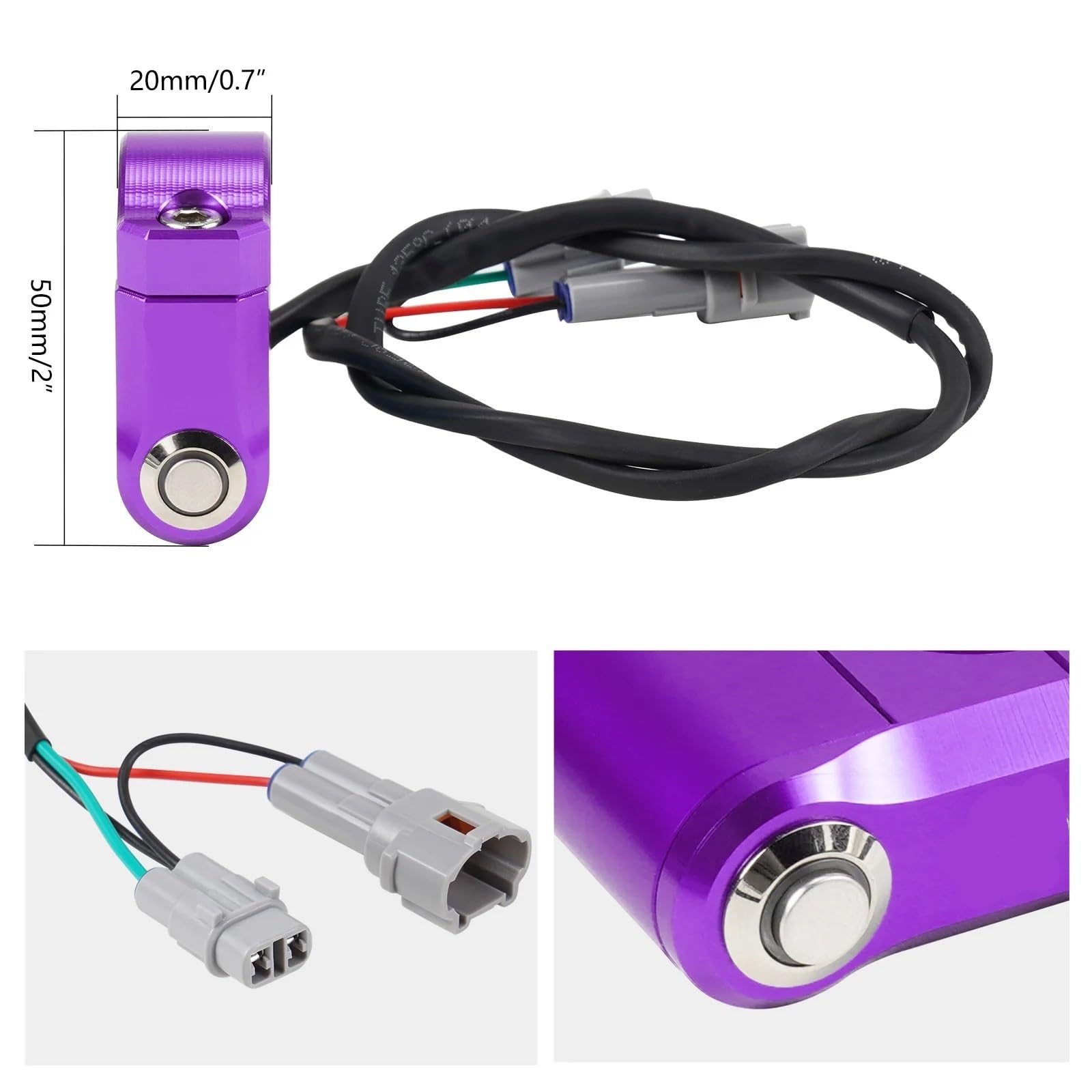 Włącznik kierownicy motocykla Pasuje do Surron Light Bee X pasuje Segway X160 przycisk przełącznika reflektorów elektryczny motor terenowy(PURPLE)
