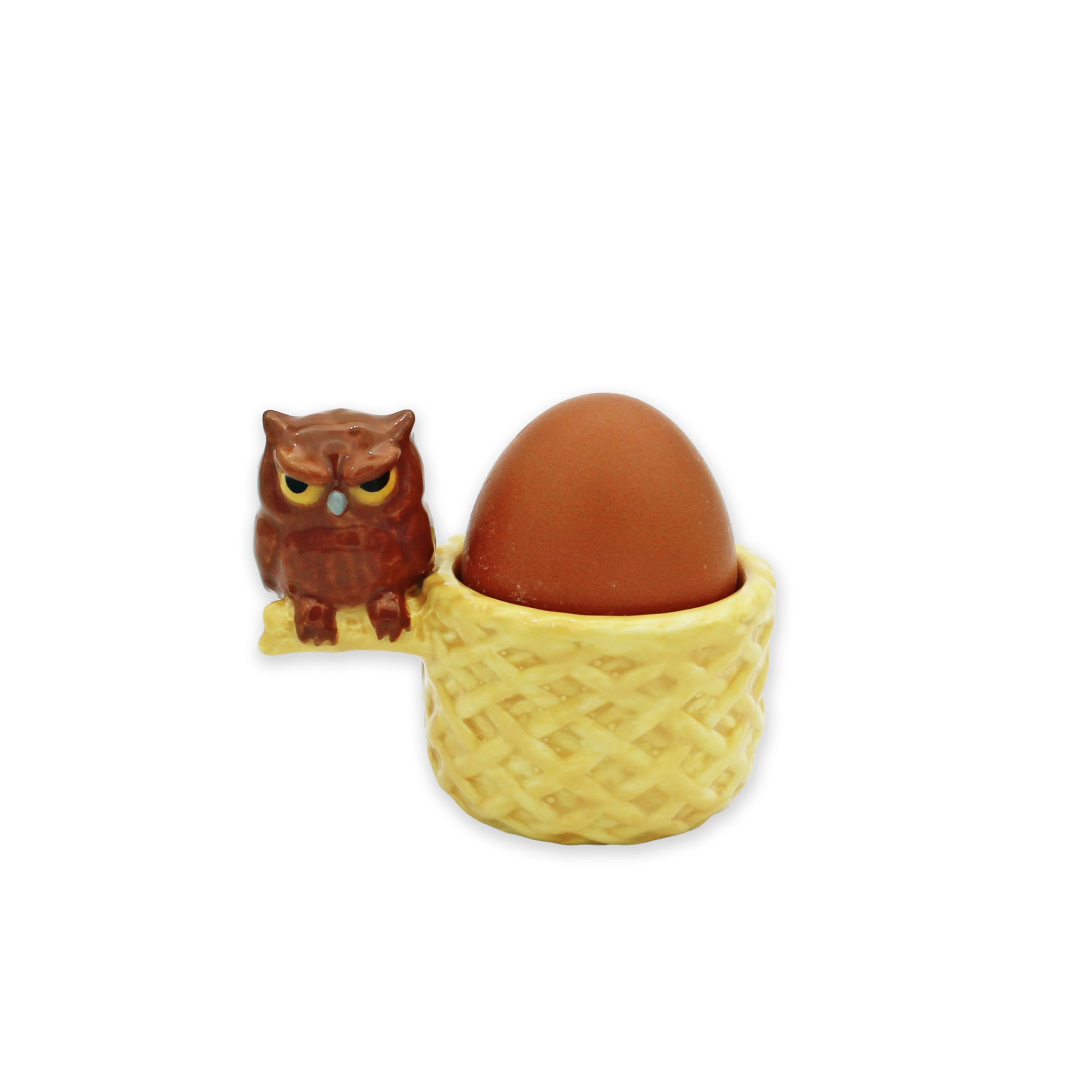 Huevera Grumpy Búho Moody de Winkee en cerámica para huevos pasados por agua