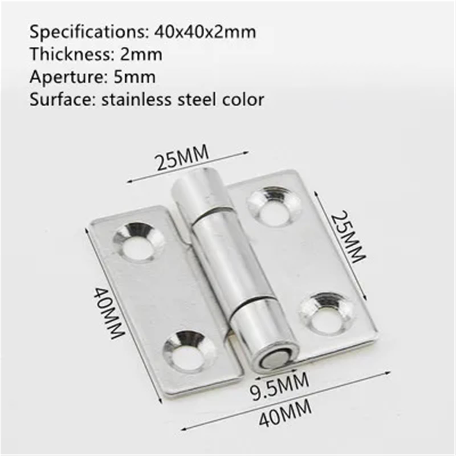 Zawias do sprzętu przemysłowego ze stali nierdzewnej 304 SHHPS6-2 5-2 1 szt. (40 x 40 x 2 mm)
