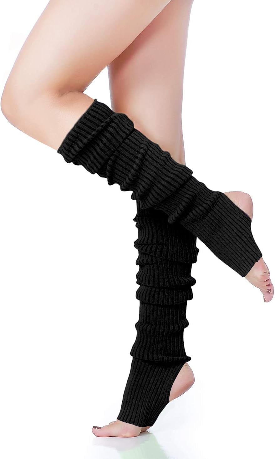 v28 Women’s Neon Knit Leg Warmer for 80s Party Dance Sports Yoga (61-Black) at  Women’s Clothing store