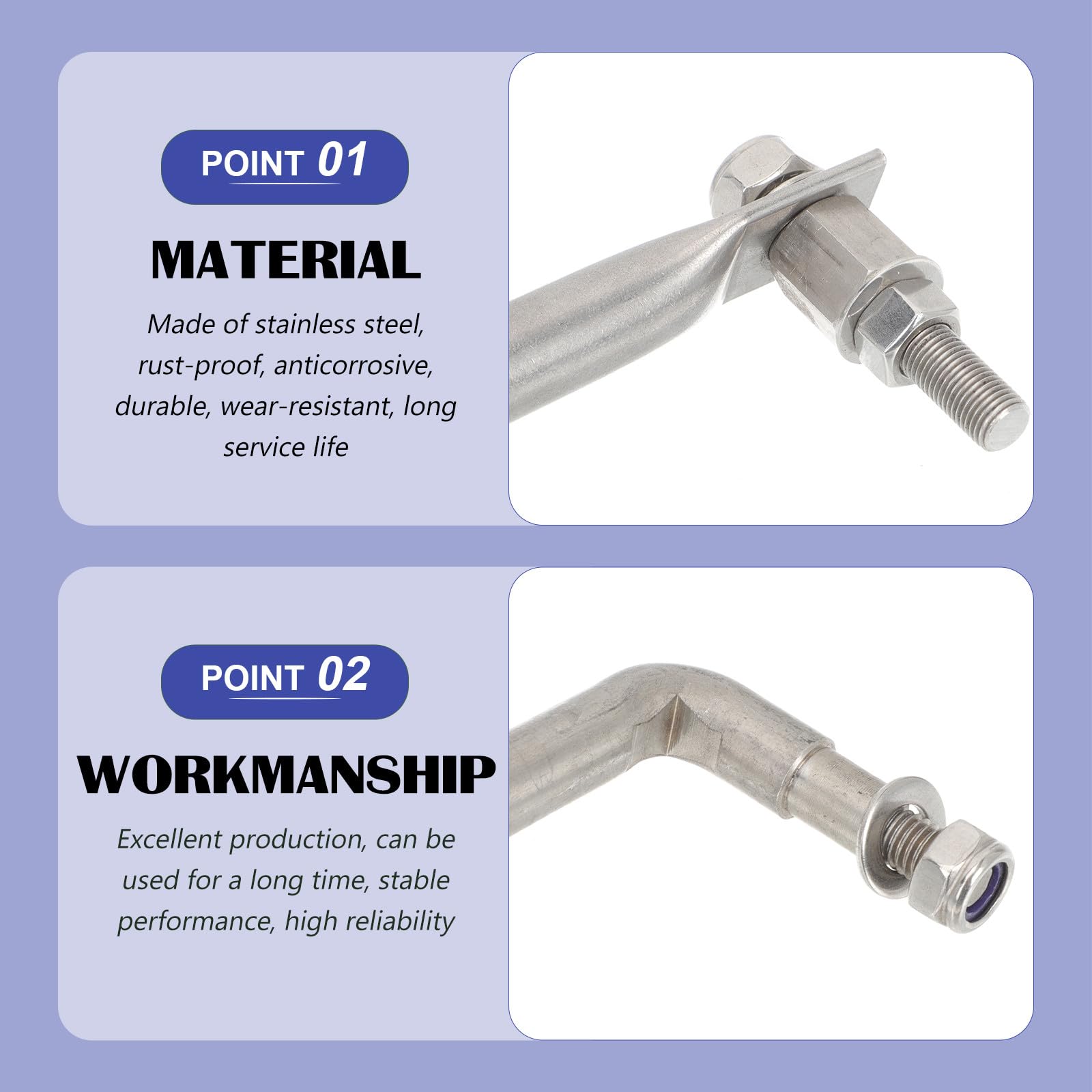 Abaodam Timone Sterzante di Sterzo Resistente All’usura Regolabile in Inox Accessorio Barca per Fuoribordo 40hp per Riparazione e Marittima