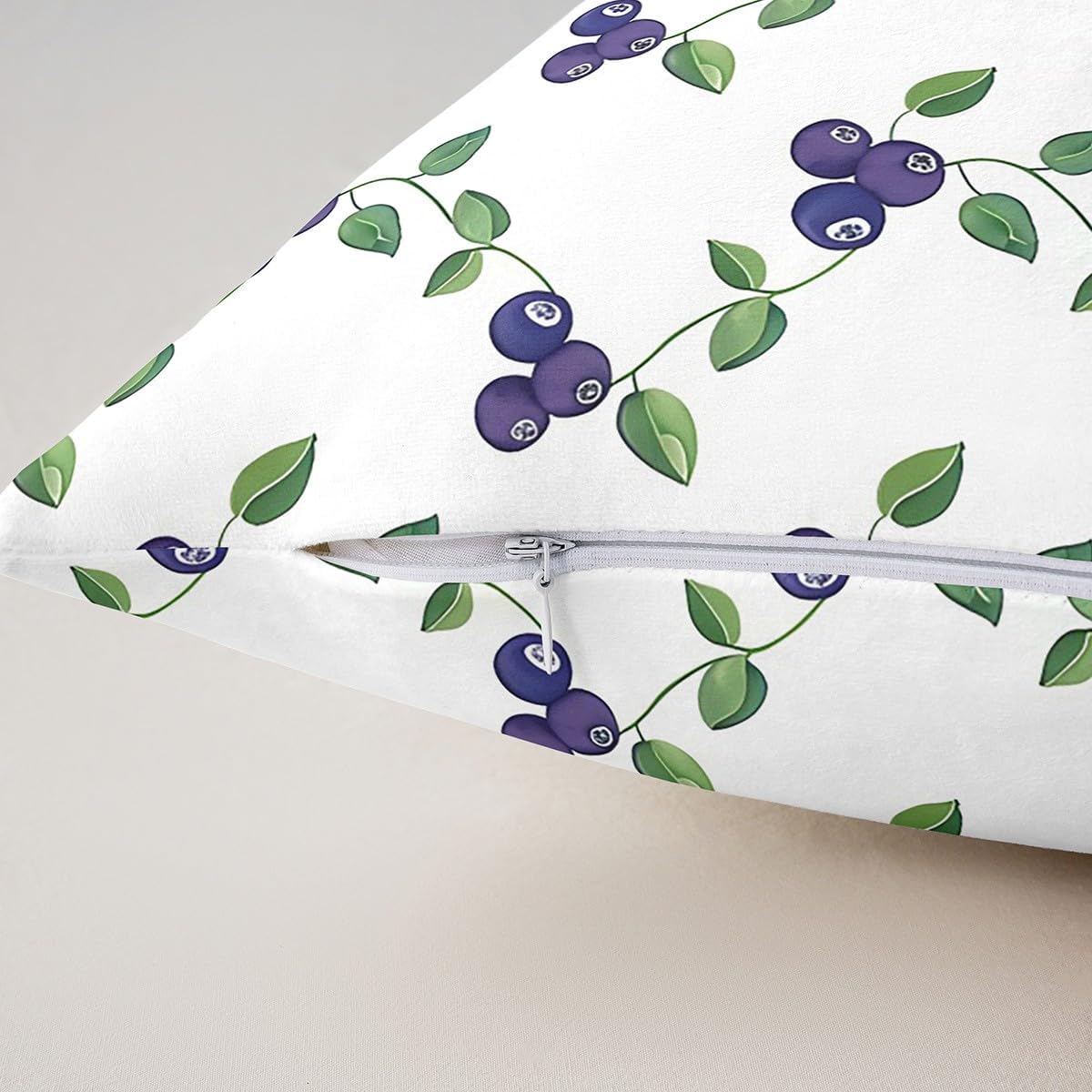jejeloiu Blueberries Throw Pillow Covers Set of 4 for Kids Boys Girls Cute Fruit Cushion Case 16 x 16-Inch Summer Theme Decor Pillowcase Botanical Nature Theme Bedroom Decor