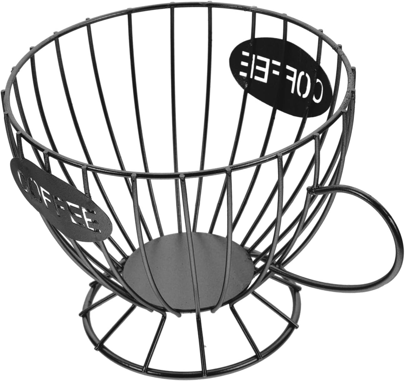 Luxshiny Coffee Pod Holder Fruit Holder Pod Storage Black Wire Basket Coffee Organizer