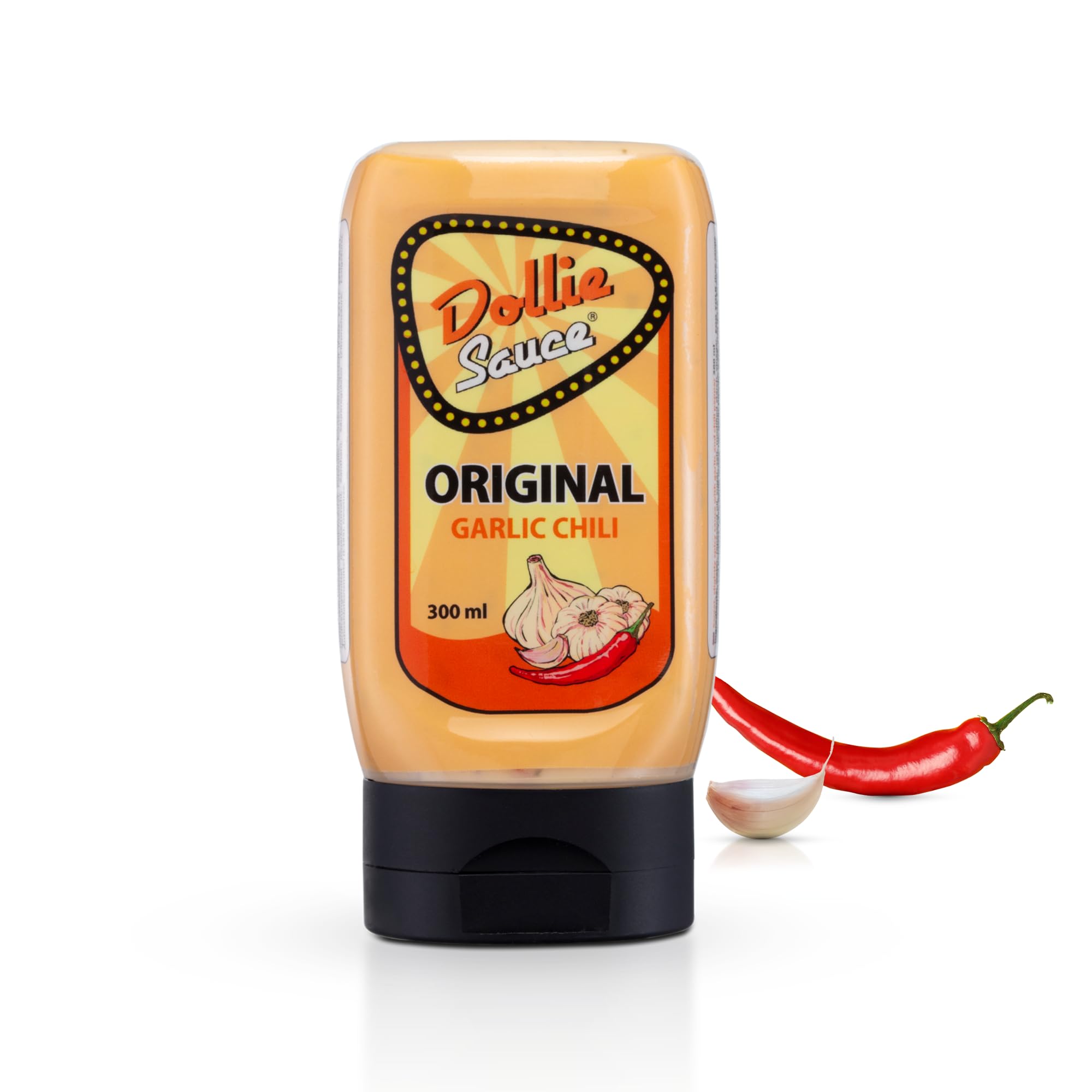 Dollie Sauce Original, Garlic Chili, Holländische Sauce für BBQ, Burger, Sandwich, Pommes, 300ml