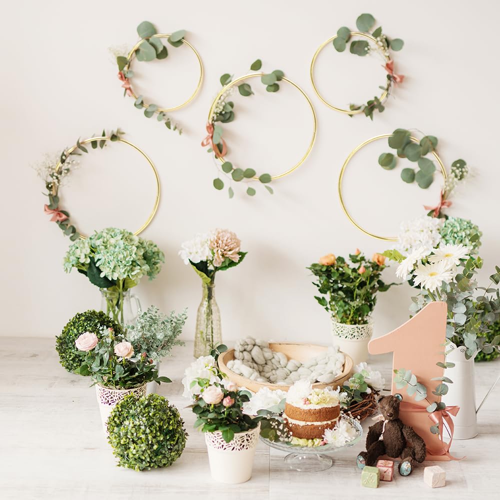 10 Anelli Di Metallo Per Ghirlande Fai Da Te - Cerchi 10cm Per Acchiappasogni, Decorazioni Floreali - Foto 3