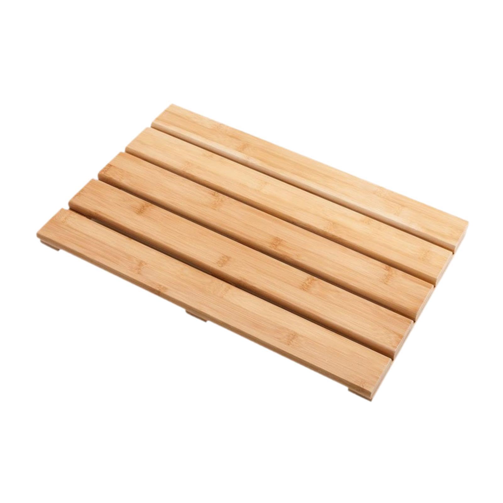 Tapis de bain surélevé en bambou à séchage rapide résistant à l'eau 50 x 33 x 3,5 cm pour douche, spa, salle de bain
