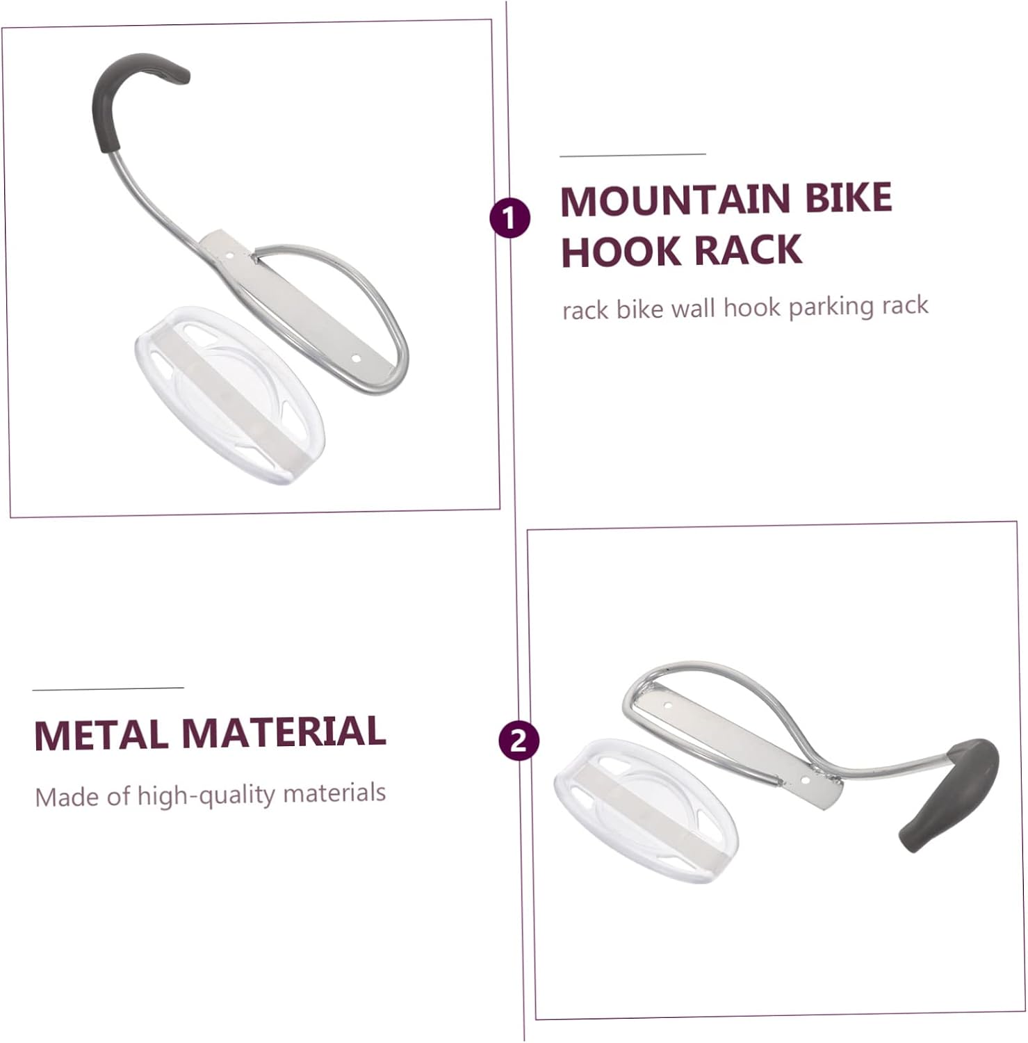 Metal Bike Rack for Back of Bike Vertical Stand Wall-mounted Cycle Hook Display Stand