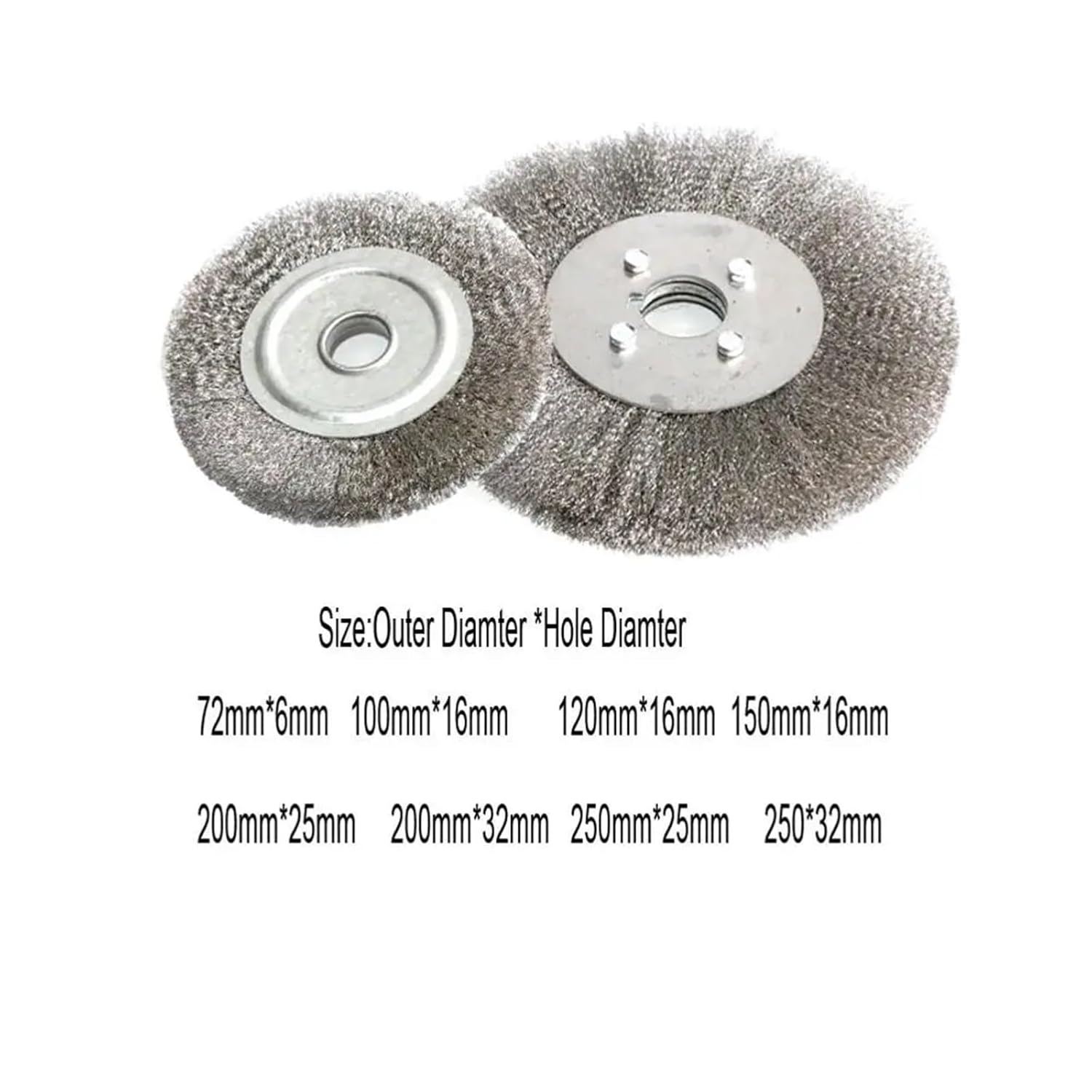 0.15mm Stainless Steel Wire Wheel Brush 3"-10" Flat Type for Bench Grinder Polishing Abrasive Tool Metal Derust Wood Deburring(150mmx16mm 1pc)