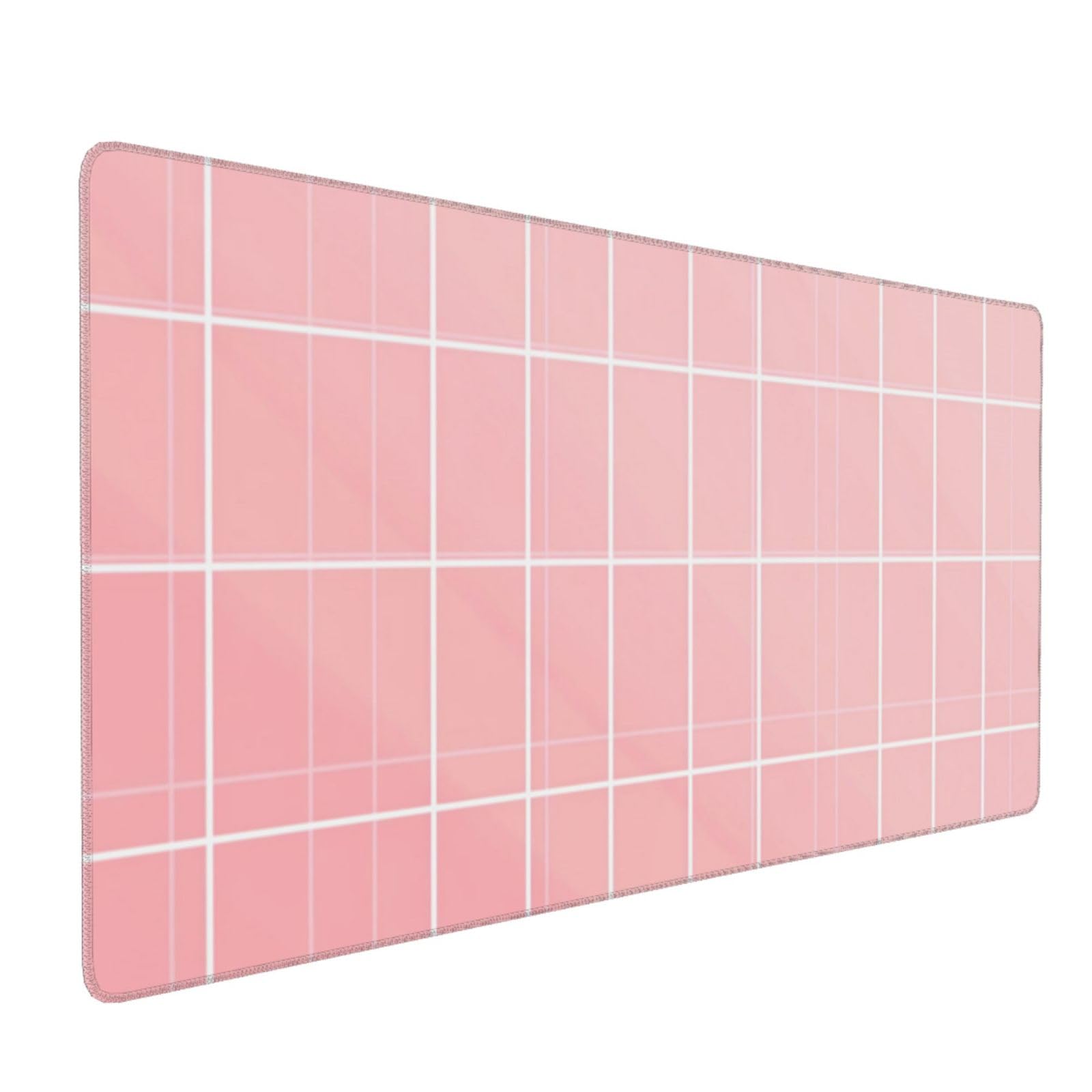 Podkładka pod mysz do gier Różowa, Biała Podkładka pod mysz XXL 1000 x 500 x 4 mm, duża podkładka pod mysz do klawiatury i myszy, podkładka na biurko z przeszytymi krawędziami i antypoślizgową gumową