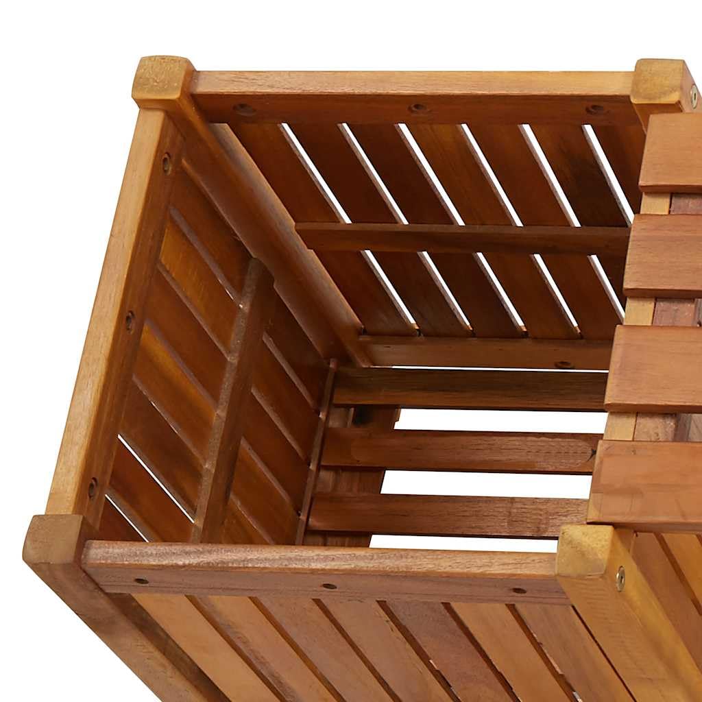 vidaXL Banc de Jardin avec 2 Jardinières Banc de Terrasse avec 2 Jardinières Banc de Patio Banc d'Extérieur 150x30x40 cm Bois d'Acacia Massif