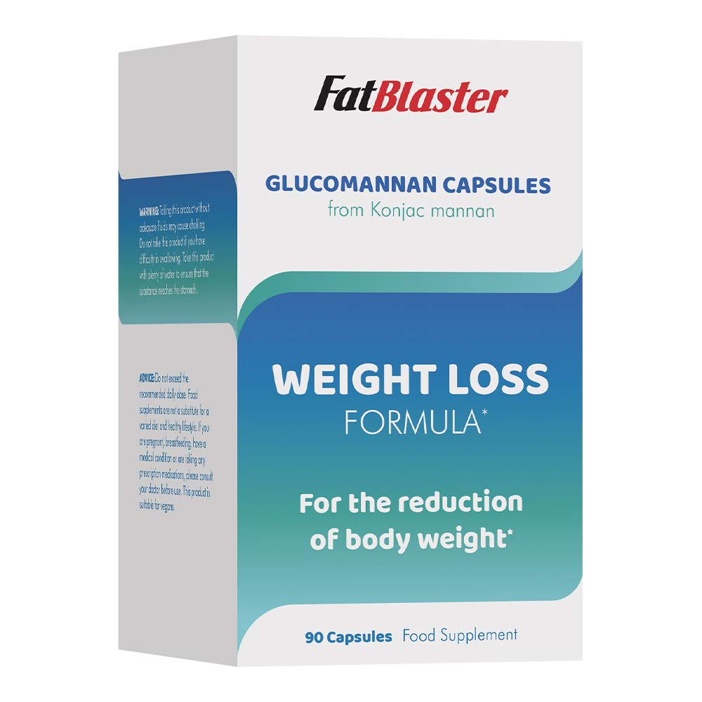 FatBlaster Glucomannan 500mg | Weight Loss Formula | Konjac Fibre | Vegan | 90 Capsules
