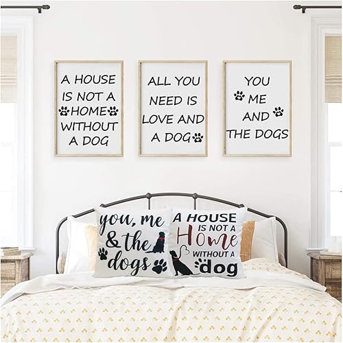 Miniatura 5 de Fundas de almohada para perro, fundas de almohada para mascotas, funda de almohada de algodón y lino para sofá, cama, 18 x 18 pulgadas, juego de 4