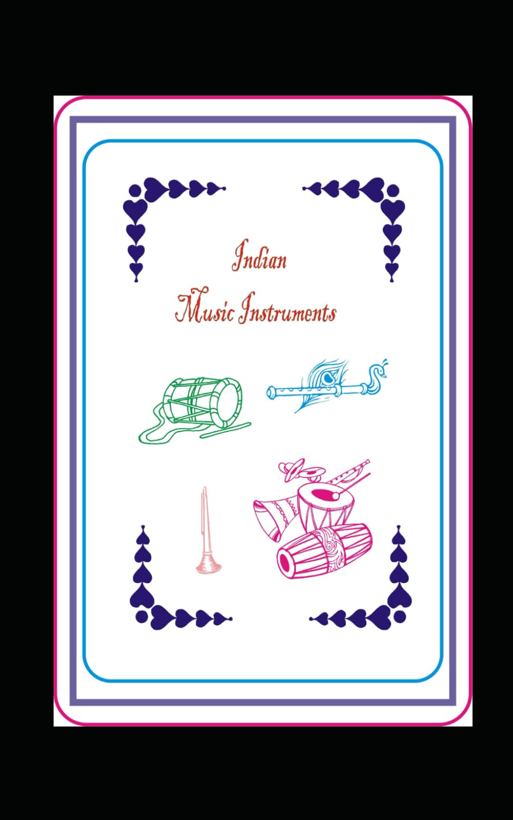 Instruments de musique indiens carnet de croquis pour artistes et musiciens