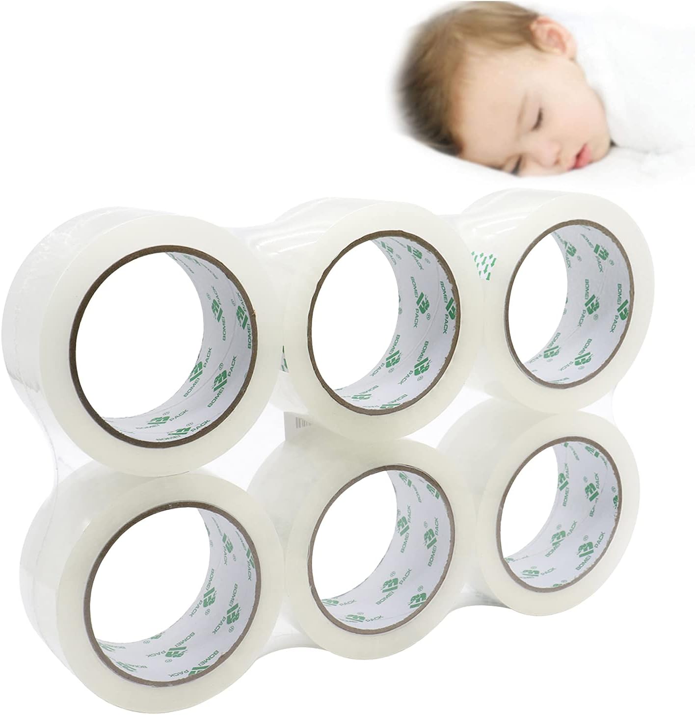 12 Rolls Clear Packing Tape, Sticky Carton Sealing Tape for Moving