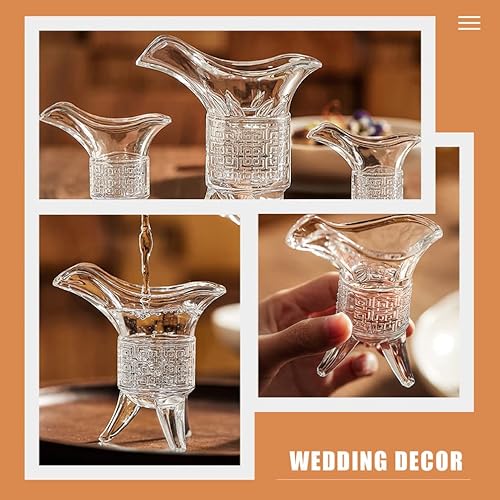 Miniatura 6 de Zerodeko Juego de vasos de chupito retro vintage antiguo bebiendo como un antiguo rey reina jue, dispensador de vasos de vidrio decantador para Soju