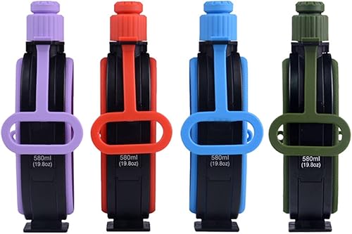 Miniatura 7 de Botella de agua plegable de 16.9 fl oz, de silicona reutilizable, plegable, a prueba de fugas, botellas de agua portátiles para viajes al aire